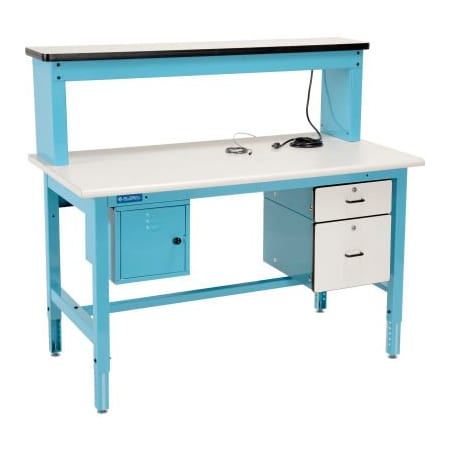 Pro Line Bench-In-A-Box Technical Workbench ESD Laminate Top 60Wx30D Blue BIB12